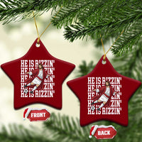 He Is Rizzin Ceramic Ornament Funny Christian Soccer Lover Gift