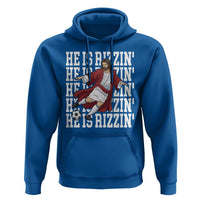 He Is Rizzin Hoodie Funny Christian Soccer Lover Gift