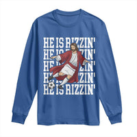 He Is Rizzin Long Sleeve Shirt Funny Christian Soccer Lover Gift