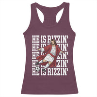He Is Rizzin Racerback Tank Top Funny Christian Soccer Lover Gift