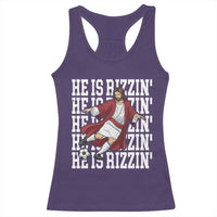 He Is Rizzin Racerback Tank Top Funny Christian Soccer Lover Gift