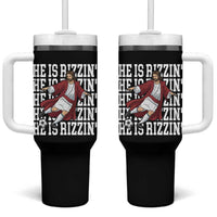 He Is Rizzin Tumbler With Handle Funny Christian Soccer Lover Gift