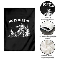 He Is Rizzin Garden Flag Christian Soccer Funny Gift For Believers
