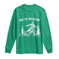 He Is Rizzin Long Sleeve Shirt Christian Soccer Funny Gift For Believers