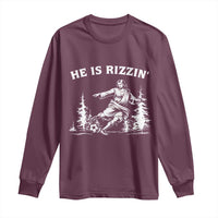 He Is Rizzin Long Sleeve Shirt Christian Soccer Funny Gift For Believers