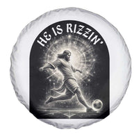 He Is Rizzin Spare Tire Cover Funny Christian Faith Soccer Player Gift