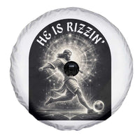 He Is Rizzin Spare Tire Cover Funny Christian Faith Soccer Player Gift
