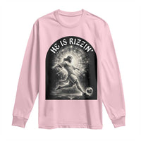 He Is Rizzin Long Sleeve Shirt Funny Christian Faith Soccer Player Gift