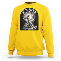 He Is Rizzin Sweatshirt Funny Christian Faith Soccer Player Gift