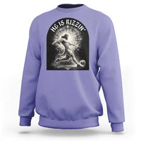 He Is Rizzin Sweatshirt Funny Christian Faith Soccer Player Gift