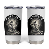 He Is Rizzin Tumbler Cup Funny Christian Faith Soccer Player Gift