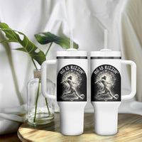 He Is Rizzin Tumbler With Handle Funny Christian Faith Soccer Player Gift