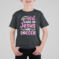 This Girl Runs On Jesus And Soccer T Shirt For Kid Christian Soccer Mom