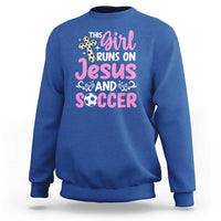 This Girl Runs On Jesus And Soccer Sweatshirt Christian Soccer Mom