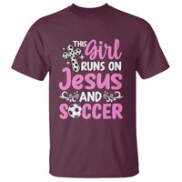 This Girl Runs On Jesus And Soccer T Shirt Christian Soccer Mom