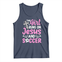 This Girl Runs On Jesus And Soccer Tank Top Christian Soccer Mom