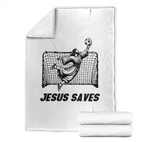 Jesus Saves Throw Blanket Funny Christian Soccer Goalie