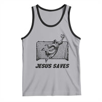 Jesus Saves Tank Top Funny Christian Soccer Goalie
