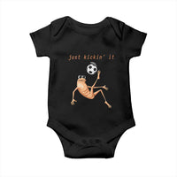Funny Marcus The Worm Soccer Lover Baby Onesie Just Kickin It