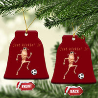 Just Kickin It Ceramic Ornament Funny Marcus The Worm Soccer Meme