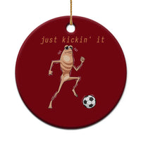 Just Kickin It Ceramic Ornament Funny Marcus The Worm Soccer Meme