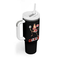 Funny Marcus The Worm Tumbler With Handle Canadian Pride Soccer Gift