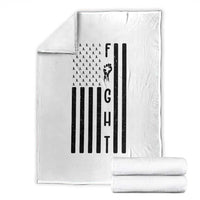 Fight Skin Cancer Melanoma Fighter USA Flag Throw Blanket