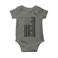 Fight Skin Cancer Melanoma Fighter USA Flag Baby Onesie