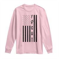 Fight Skin Cancer Melanoma Fighter USA Flag Long Sleeve Shirt