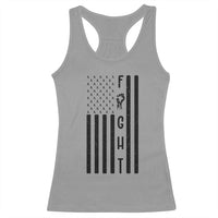 Fight Skin Cancer Melanoma Fighter USA Flag Racerback Tank Top