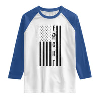 Fight Skin Cancer Melanoma Fighter USA Flag Raglan Shirt