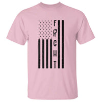 Fight Skin Cancer Melanoma Fighter USA Flag T Shirt