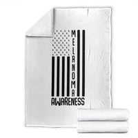 Melanoma Awareness USA Flag Throw Blanket Patriotic Cancer Warrior