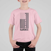 Melanoma Awareness USA Flag T Shirt For Kid Patriotic Cancer Warrior