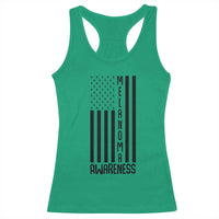 Melanoma Awareness USA Flag Racerback Tank Top Patriotic Cancer Warrior