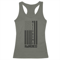Melanoma Awareness USA Flag Racerback Tank Top Patriotic Cancer Warrior