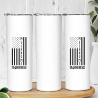 Melanoma Awareness USA Flag Skinny Tumbler Patriotic Cancer Warrior
