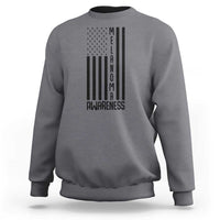 Melanoma Awareness USA Flag Sweatshirt Patriotic Cancer Warrior