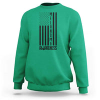 Melanoma Awareness USA Flag Sweatshirt Patriotic Cancer Warrior