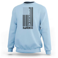 Melanoma Awareness USA Flag Sweatshirt Patriotic Cancer Warrior