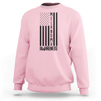 Melanoma Awareness USA Flag Sweatshirt Patriotic Cancer Warrior