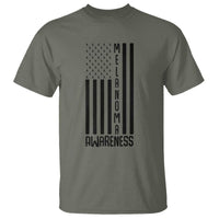 Melanoma Awareness USA Flag T Shirt Patriotic Cancer Warrior
