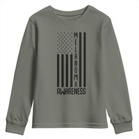 Melanoma Awareness USA Flag Youth Sweatshirt Patriotic Cancer Warrior