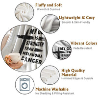 My God Is Stronger Than Melanoma Throw Blanket Christian Cancer Support