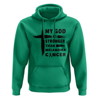 My God Is Stronger Than Melanoma Hoodie Christian Cancer Support