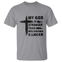 My God Is Stronger Than Melanoma T Shirt Christian Cancer Support
