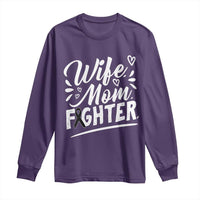 Wife Mom Melanoma Fighter Long Sleeve Shirt Family Support Strong And Fearless