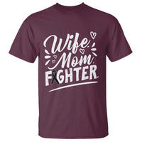 Wife Mom Melanoma Fighter T Shirt Family Support Strong And Fearless