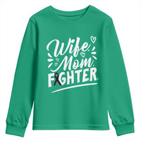 Wife Mom Melanoma Fighter Youth Sweatshirt Family Support Strong And Fearless