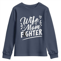 Wife Mom Melanoma Fighter Youth Sweatshirt Family Support Strong And Fearless
